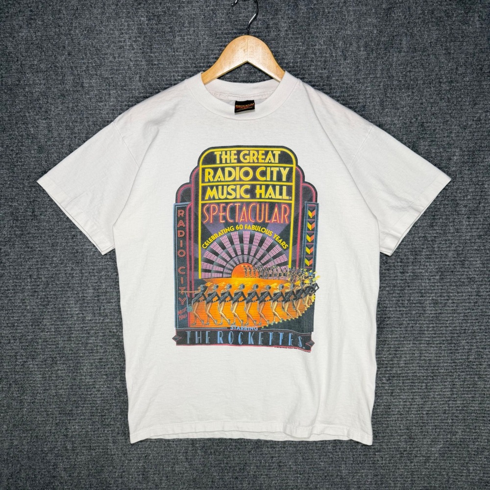 Vintage 1993 Radio City Music Hall Rockettes T-Shirt Brockum Large White 90s